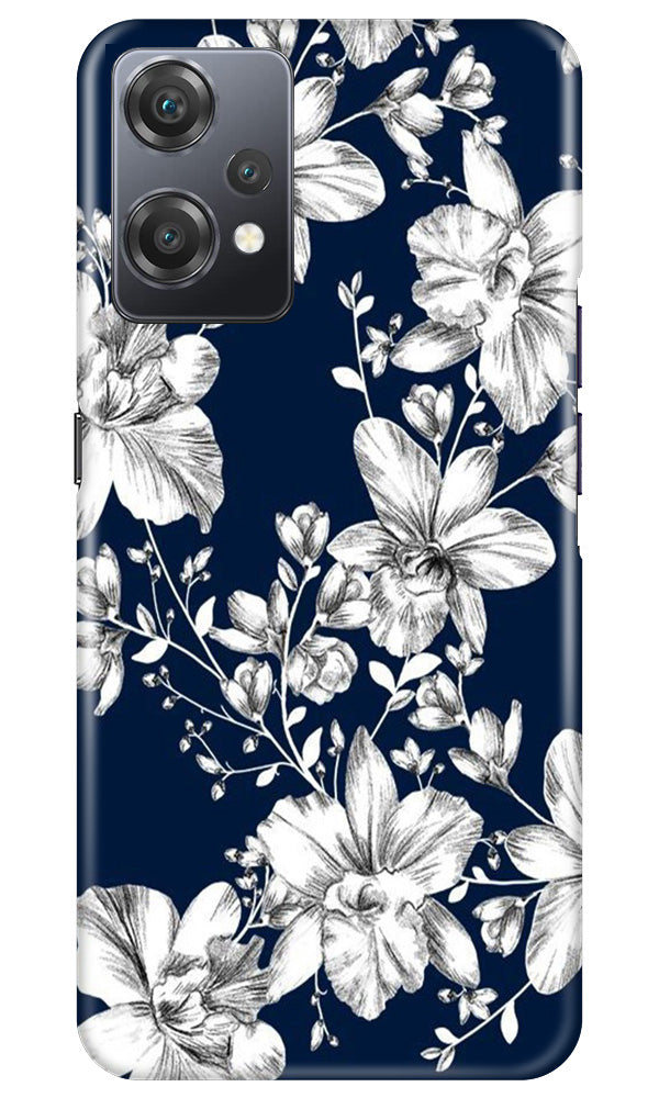 White flowers Blue Background Mobile Back Case for OnePlus Nord CE 2 Lite 5G (Design - 14) White flowers Blue Background Case for OnePlus Nord CE 2 Lite 5G