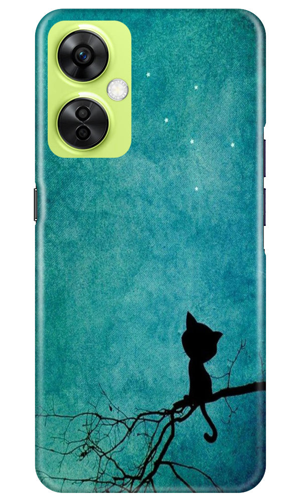 Moon cat Mobile Back Case for OnePlus Nord CE 3 Lite 5G (Design - 70) Moon cat Case for OnePlus Nord CE 3 Lite 5G