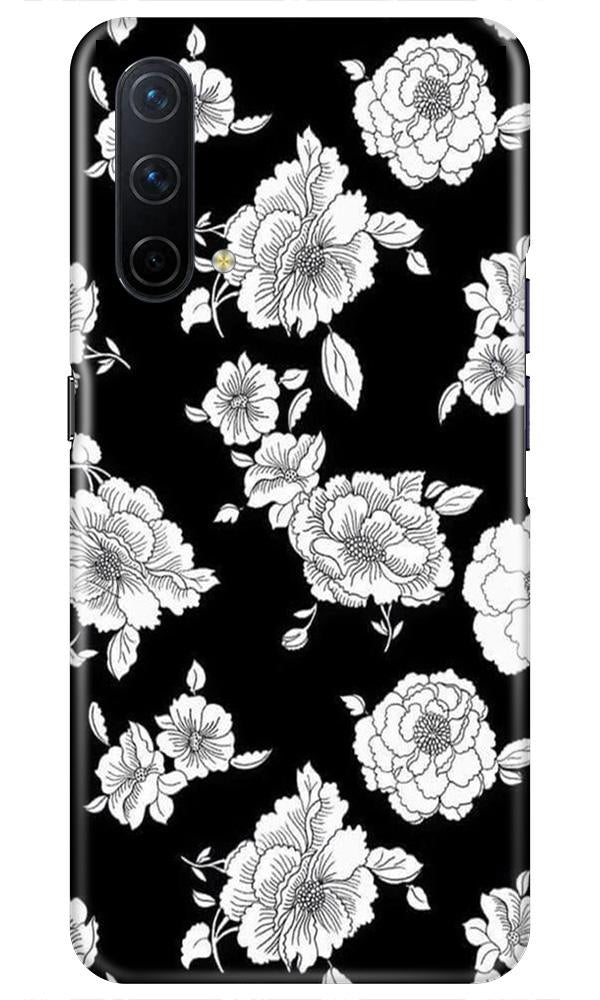 White flowers Black Background Mobile Back Case for OnePlus Nord CE 5G (Design - 9) White flowers Black Background Case for OnePlus Nord CE 5G