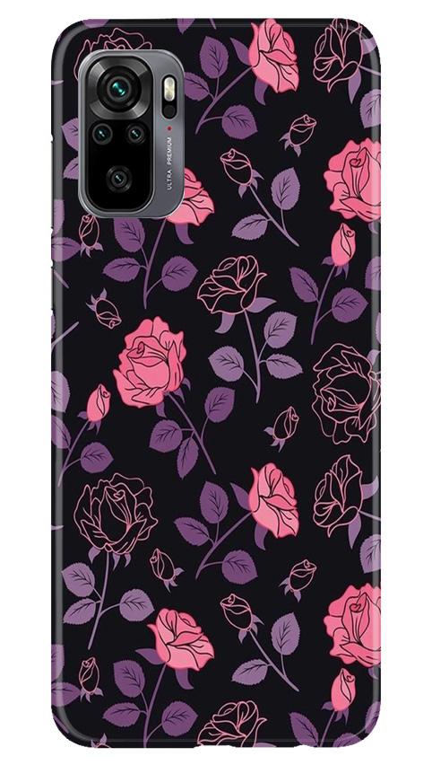 Rose Black Background Mobile Back Case for Redmi Note 10 (Design - 27) Rose Black Background Case for Redmi Note 10