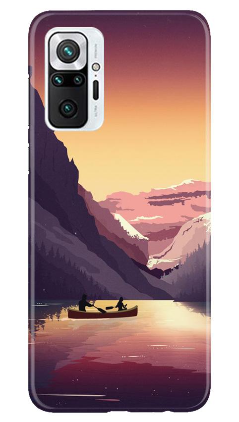Mountains Boat Mobile Back Case for Redmi Note 10 Pro Max (Design - 181) Mountains Boat Case for Redmi Note 10 Pro Max (Design - 181)