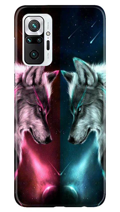 Wolf fight Mobile Back Case for Redmi Note 10 Pro (Design - 221) Wolf fight Case for Redmi Note 10 Pro (Design No. 221)