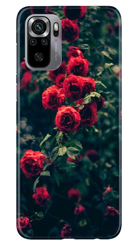 Red Rose Mobile Back Case for Redmi Note 10S (Design - 66) Red Rose Case for Redmi Note 10S