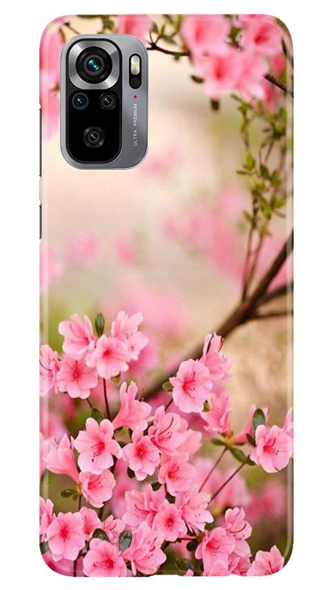 Pink flowers Mobile Back Case for Redmi Note 10S (Design - 69) Pink flowers Case for Redmi Note 10S
