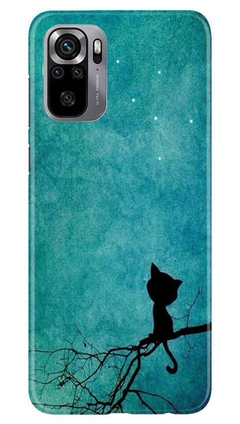 Moon cat Mobile Back Case for Redmi Note 10S (Design - 70) Moon cat Case for Redmi Note 10S