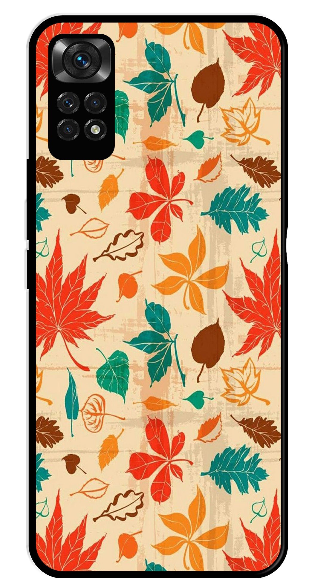 Leafs Design Metal Mobile Case for Redmi Note 11 Leafs Design Metal Mobile Case for Redmi Note 11 (Design No -14)
