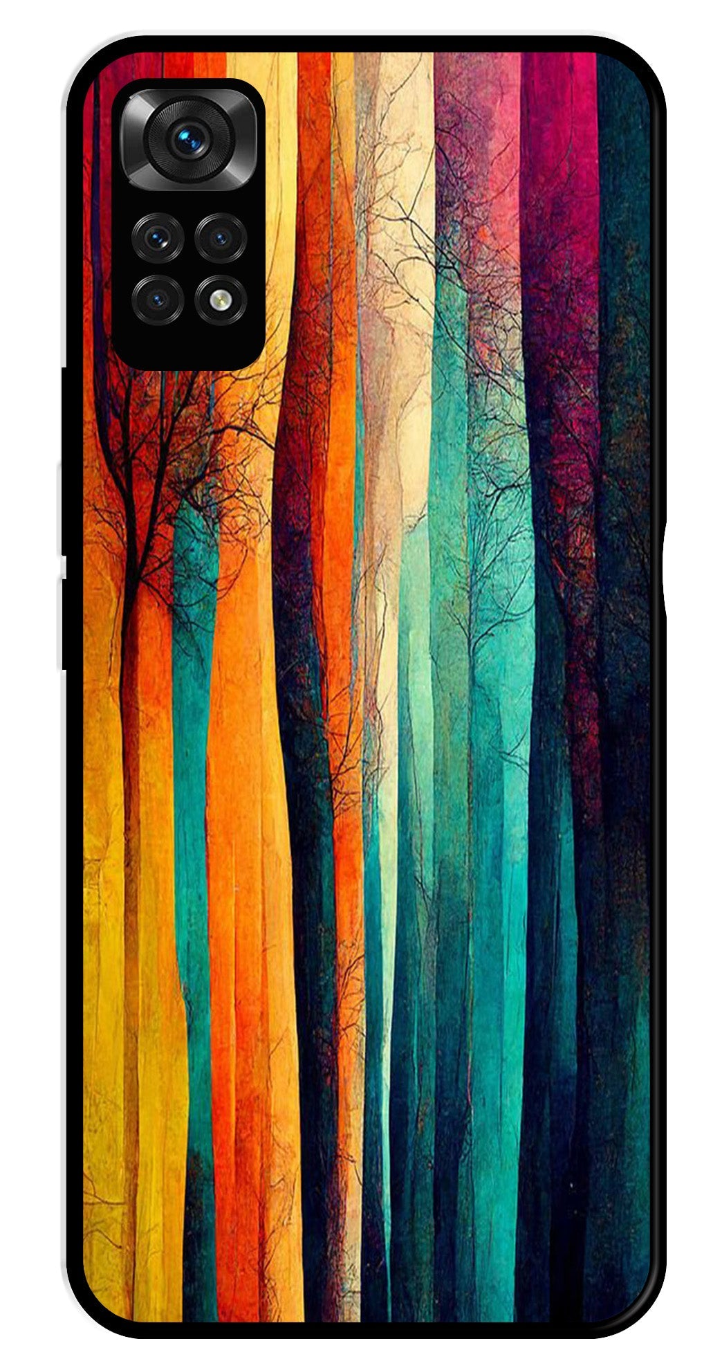 Modern Art Colorful Metal Mobile Case for Redmi Note 11 Modern Art Colorful Metal Mobile Case for Redmi Note 11 (Design No -47)