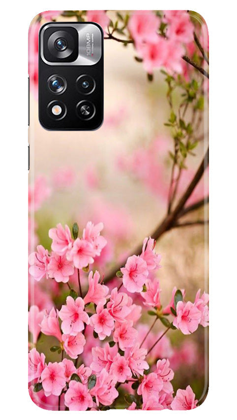Pink flowers Mobile Back Case for Redmi Note 11 Pro (Design - 69) Pink flowers Case for Redmi Note 11 Pro