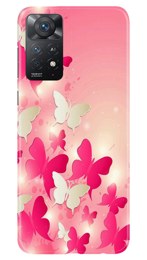 White Pick Butterflies Mobile Back Case for Redmi Note 11 Pro 5G (Design - 28) White Pick Butterflies Case for Redmi Note 11 Pro 5G