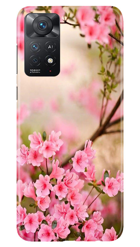 Pink flowers Mobile Back Case for Redmi Note 11 Pro 5G (Design - 69) Pink flowers Case for Redmi Note 11 Pro 5G