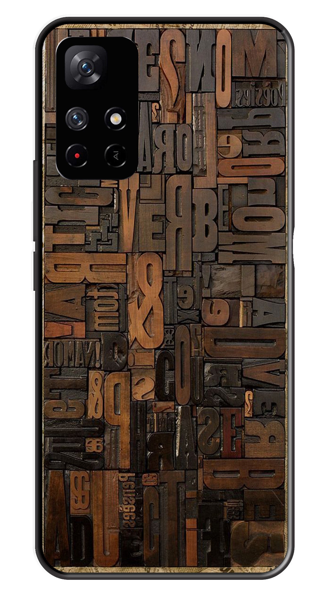 Alphabets Metal Mobile Case for Redmi Note 11T Alphabets Metal Mobile Case for Redmi Note 11T (Design No -32)