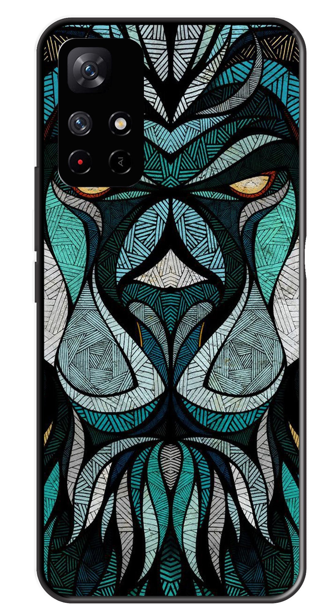 Lion Pattern Metal Mobile Case for Redmi Note 11T Lion Pattern Metal Mobile Case for Redmi Note 11T (Design No -40)