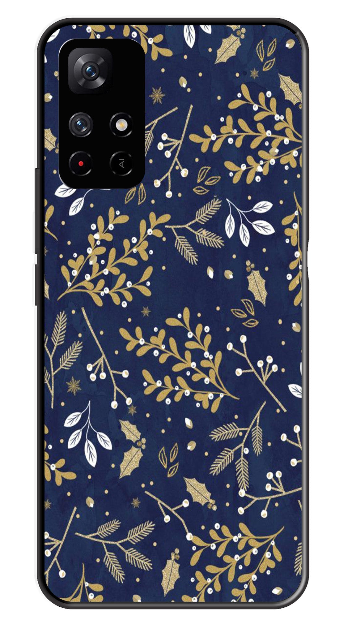 Floral Pattern Metal Mobile Case for Redmi Note 11T Floral Pattern Metal Mobile Case for Redmi Note 11T (Design No -52)