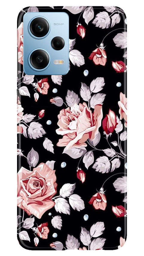 Pink rose Mobile Back Case for Redmi Note 12 5G (Design - 12) Pink rose Case for Redmi Note 12 5G