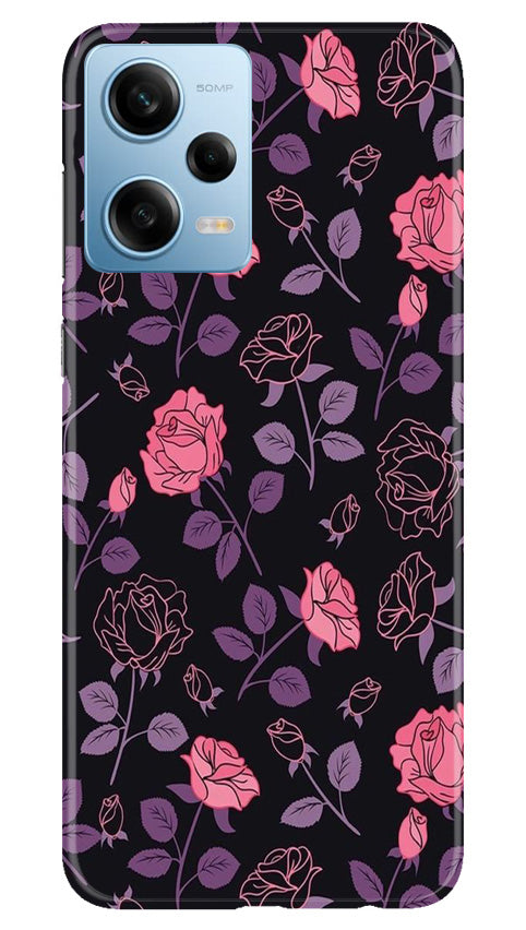 Rose Black Background Mobile Back Case for Redmi Note 12 5G (Design - 27) Rose Black Background Case for Redmi Note 12 5G