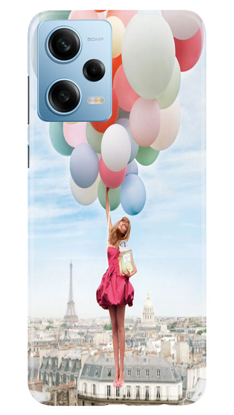 Girl with Baloon Mobile Back Case for Redmi Note 12 5G (Design - 84) Girl with Baloon Case for Redmi Note 12 5G