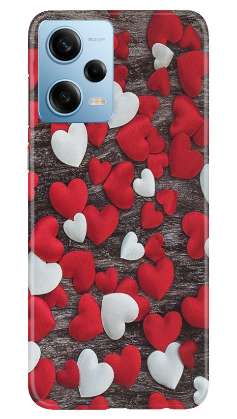 Red White Hearts Mobile Back Case for Redmi Note 12 5G (Design - 105) Red White Hearts Case for Redmi Note 12 5G (Design - 105)