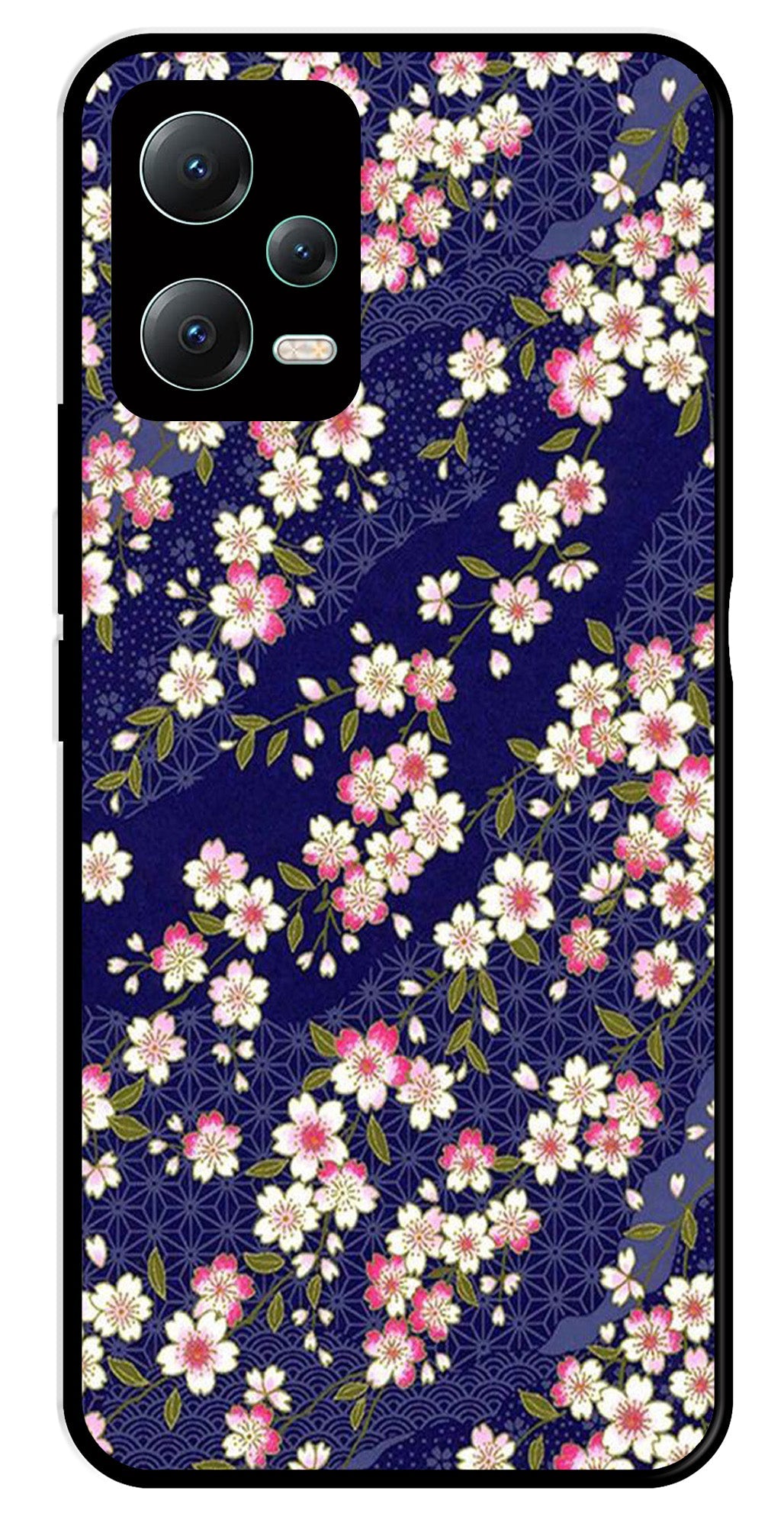 Flower Design Metal Mobile Case for Redmi Note 12 5G Flower Design Metal Mobile Case for Redmi Note 12 5G (Design No -25)