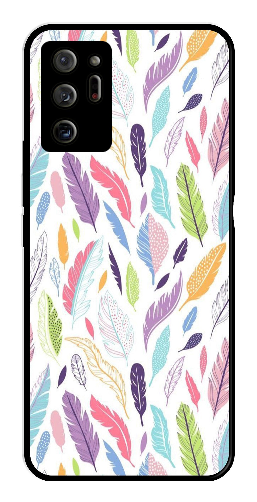 Colorful Feathers Metal Mobile Case for Samsung Galaxy Note 20 Ultra Colorful Feathers Metal Mobile Case for Samsung Galaxy Note 20 Ultra (Design No -06)