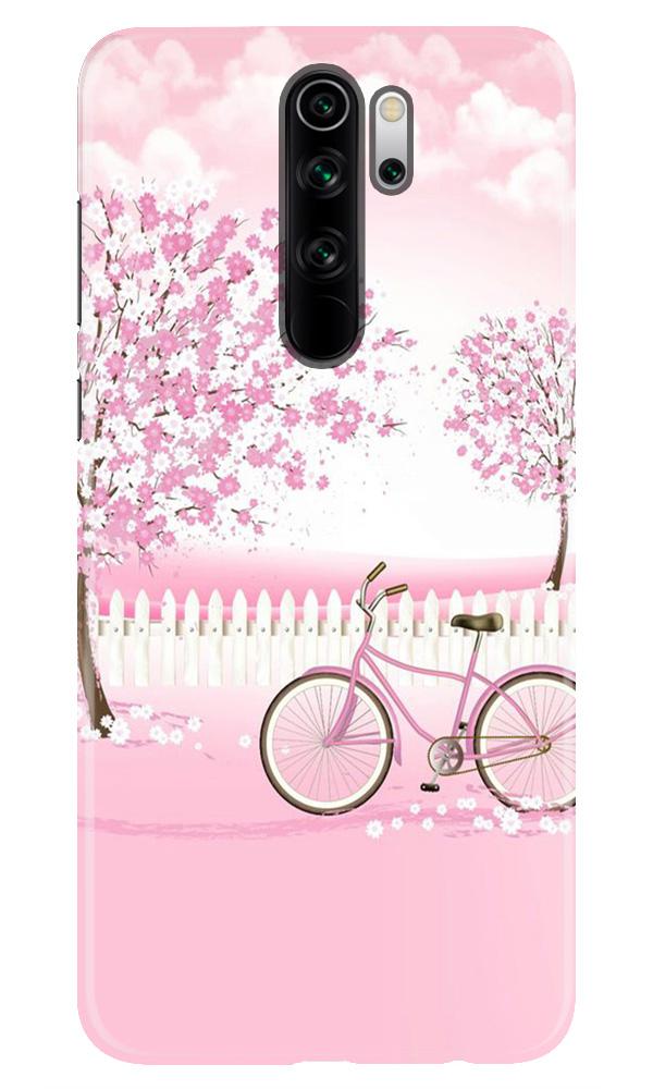 Pink Flowers Cycle Mobile Back Case for Redmi Note 8 Pro (Design - 102) (Design - 102) Pink Flowers Cycle Case for Xiaomi Redmi Note 8 Pro (Design - 102)