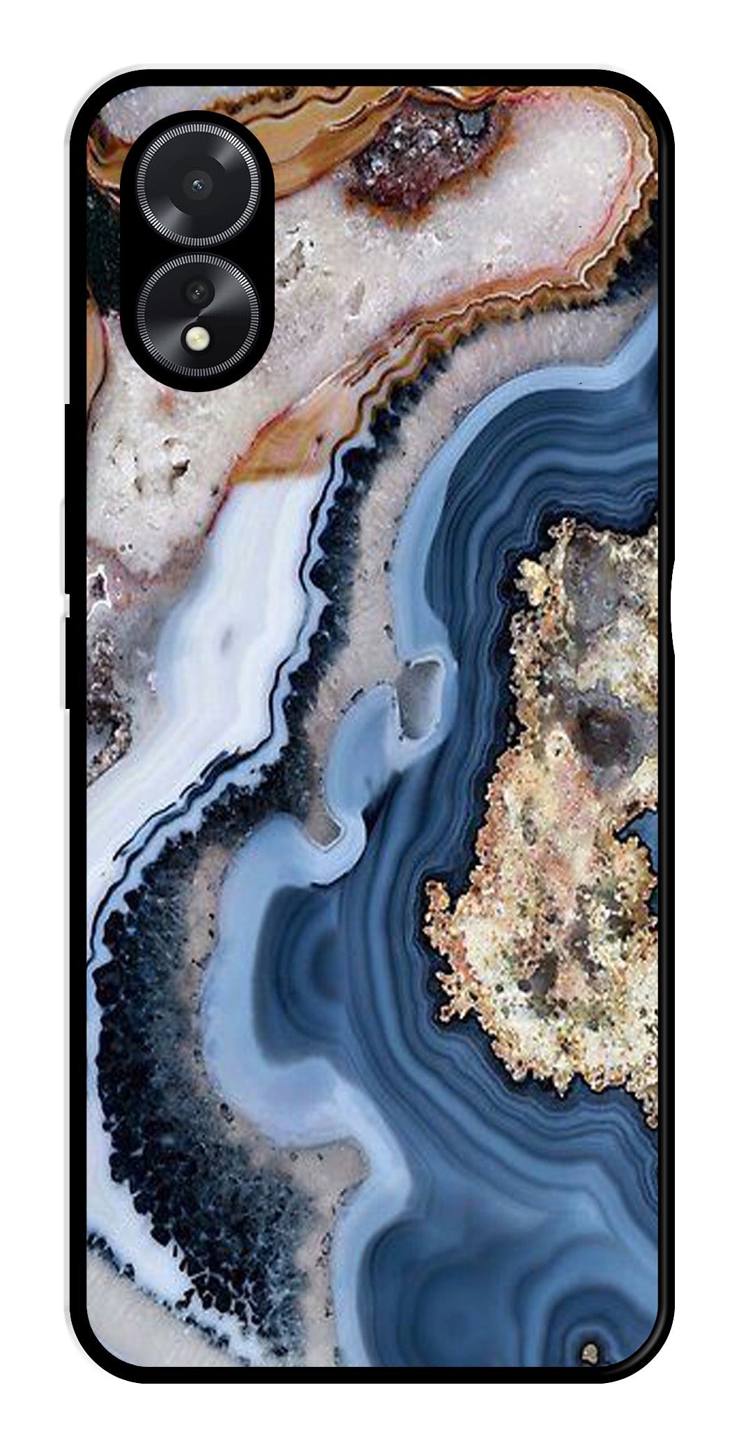 Marble Design Metal Mobile Case for Oppo A18 (Design No -53)
