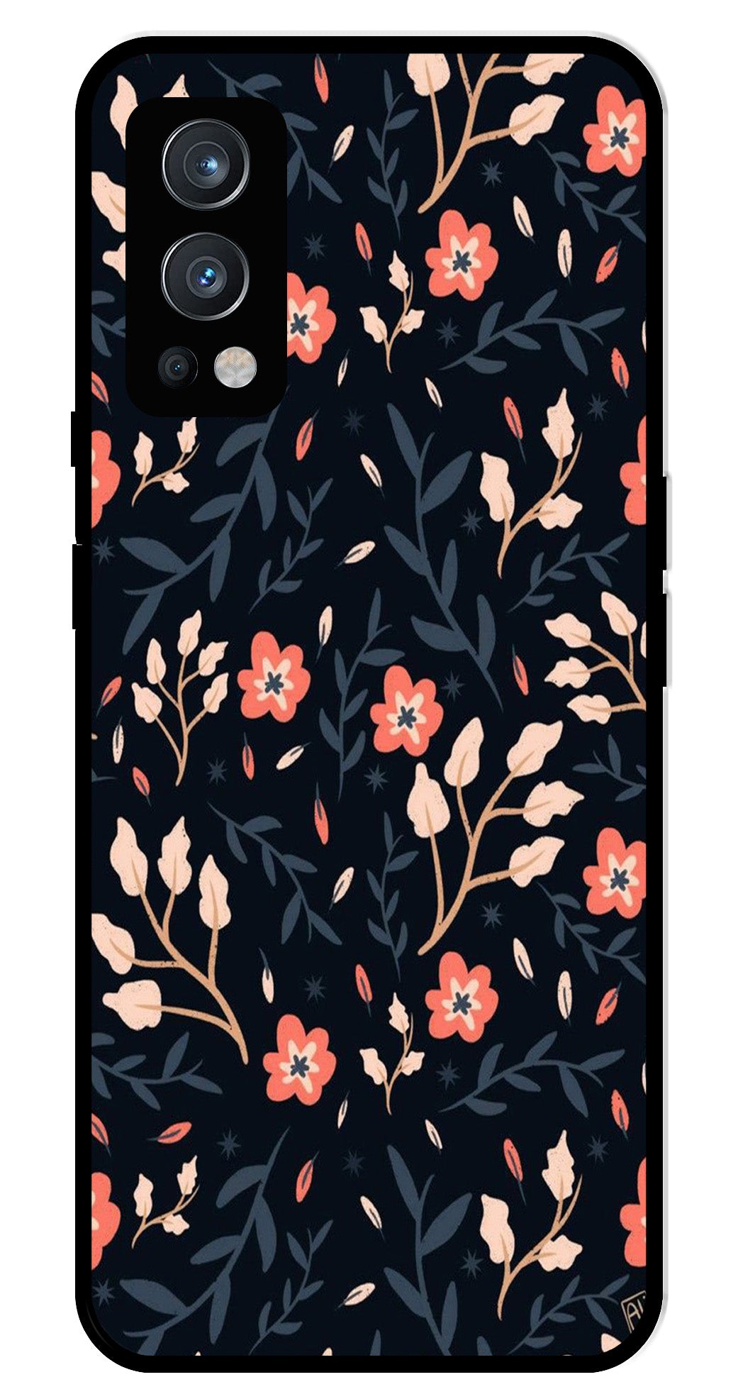 Floral Pattern Metal Mobile Case for OnePlus Nord 2 5G Floral Pattern Metal Mobile Case for OnePlus Nord 2 5G