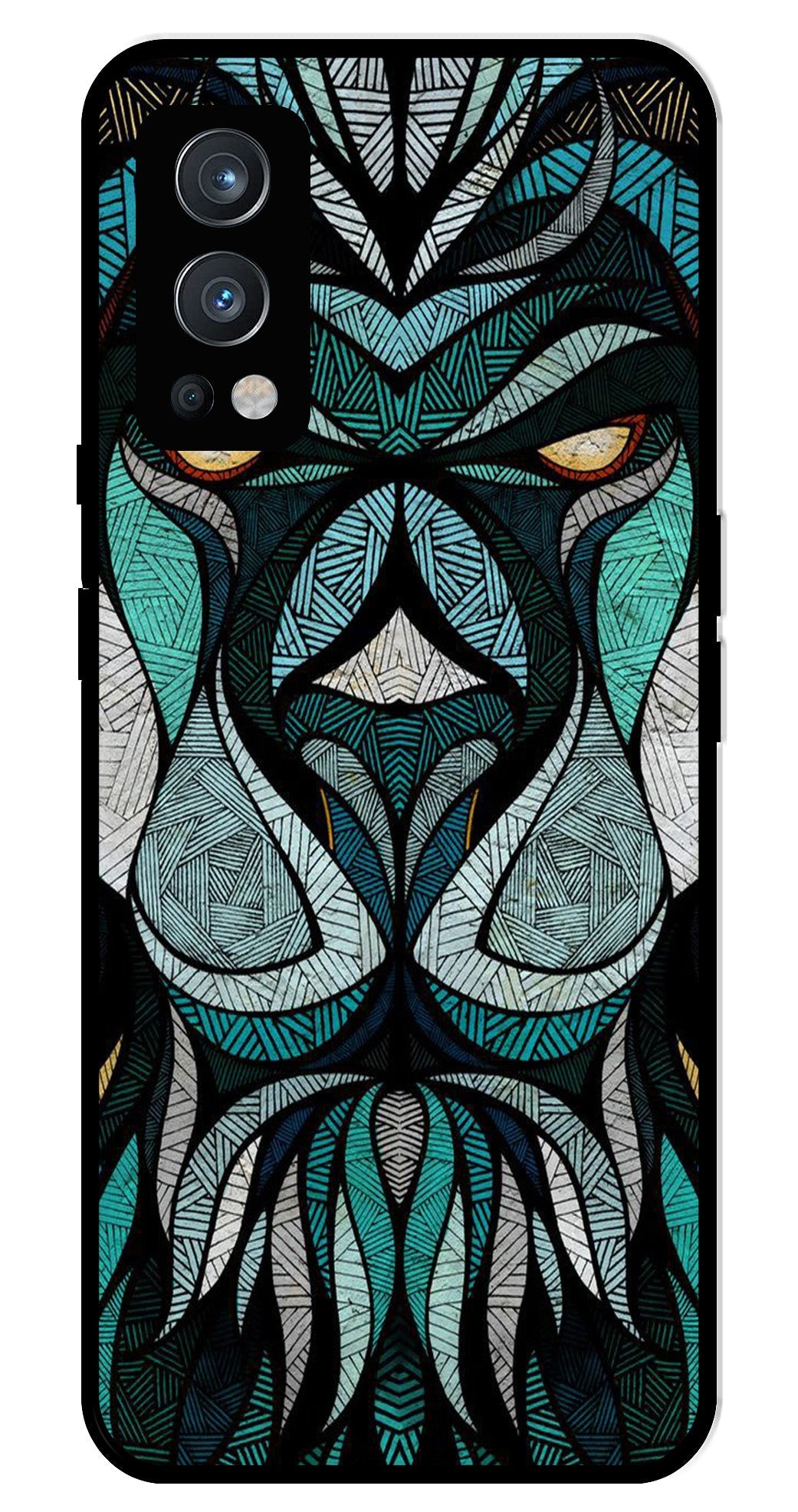 Lion Pattern Metal Mobile Case for OnePlus Nord 2 5G Lion Pattern Metal Mobile Case for OnePlus Nord 2 5G