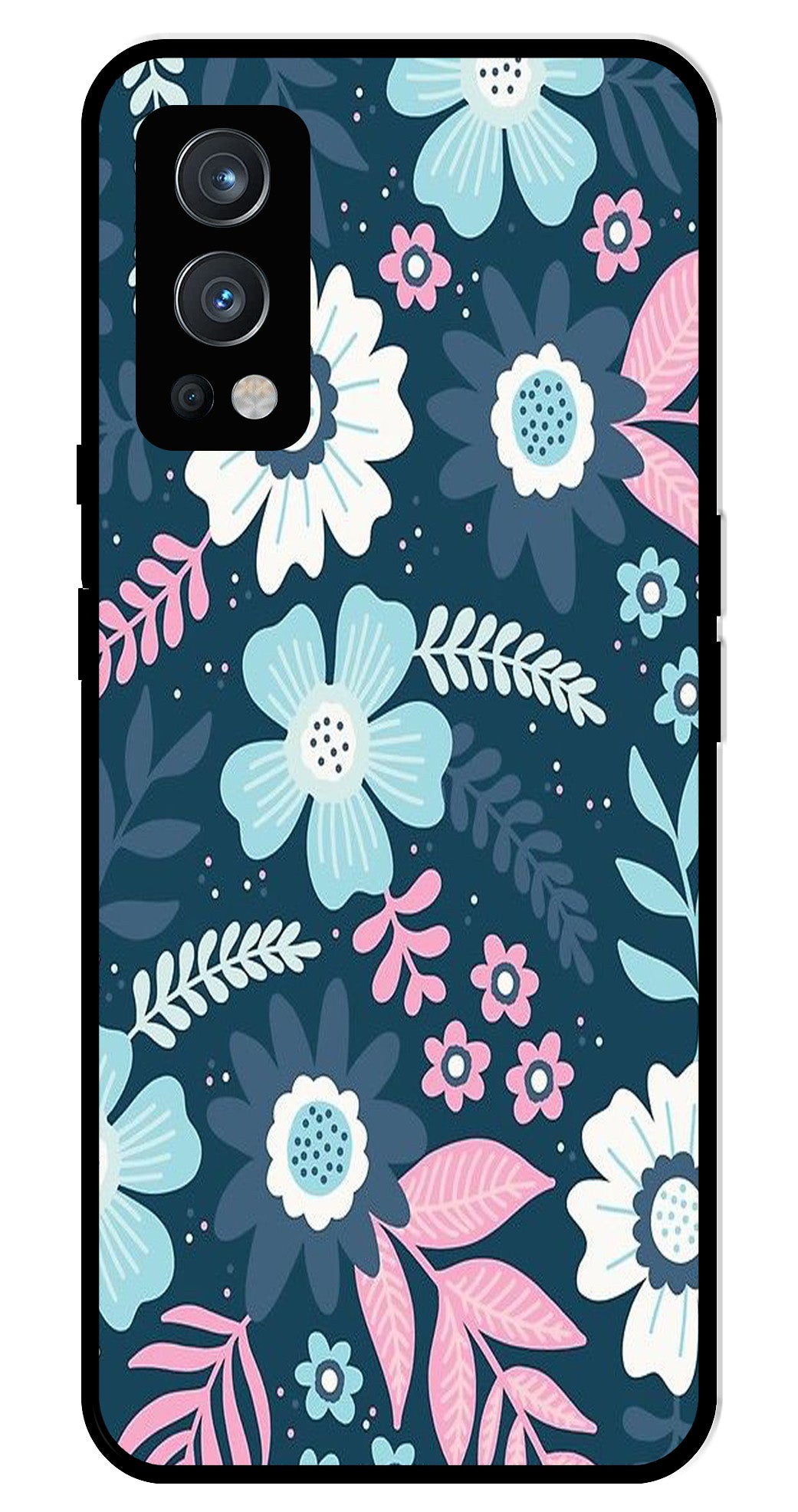 Flower Leaves Design Metal Mobile Case for OnePlus Nord 2 5G Flower Leaves Design Metal Mobile Case for OnePlus Nord 2 5G