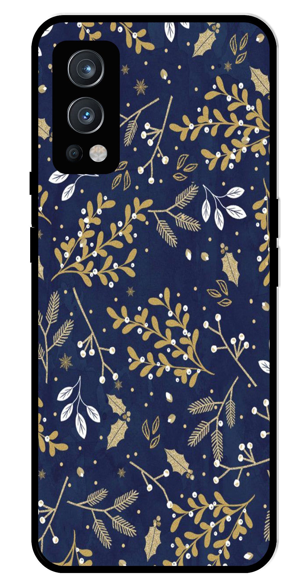 Floral Pattern Metal Mobile Case for OnePlus Nord 2 5G Floral Pattern Metal Mobile Case for OnePlus Nord 2 5G
