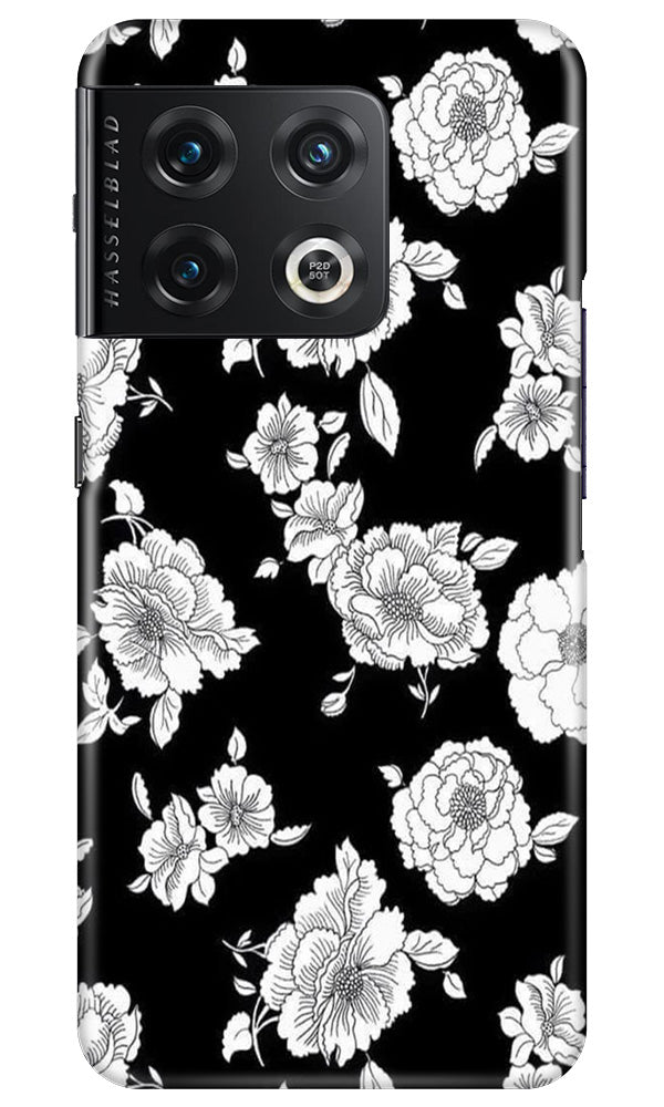 White flowers Black Background Mobile Back Case for OnePlus 10 Pro 5G (Design - 9) White flowers Black Background Case for OnePlus 10 Pro 5G
