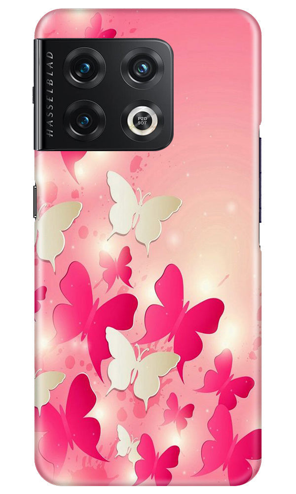 White Pick Butterflies Mobile Back Case for OnePlus 10 Pro 5G (Design - 28) White Pick Butterflies Case for OnePlus 10 Pro 5G