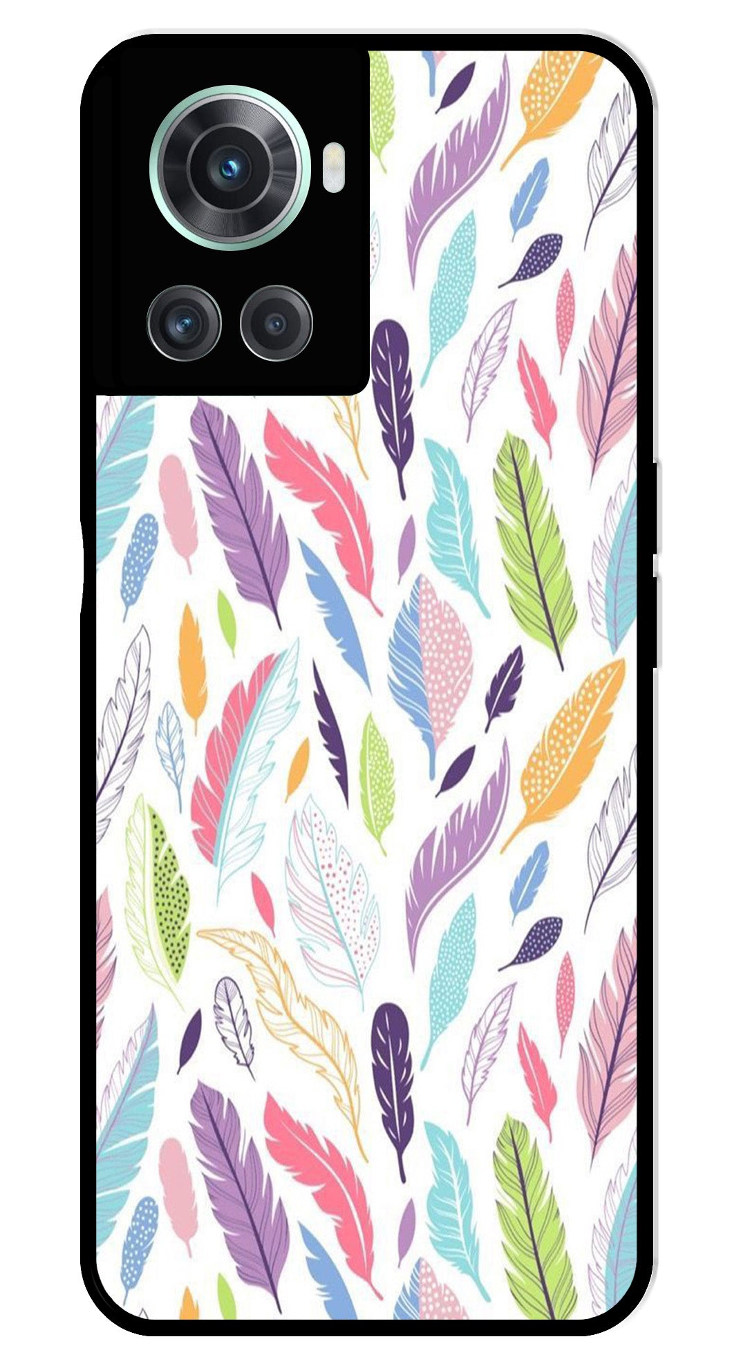 Colorful Feathers Metal Mobile Case for OnePlus 10R Colorful Feathers Metal Mobile Case for OnePlus 10R
