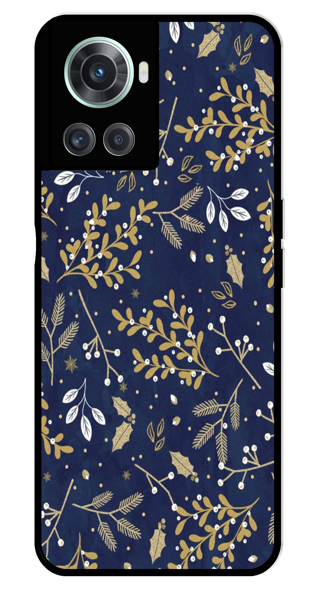 Floral Pattern Metal Mobile Case for OnePlus 10R
