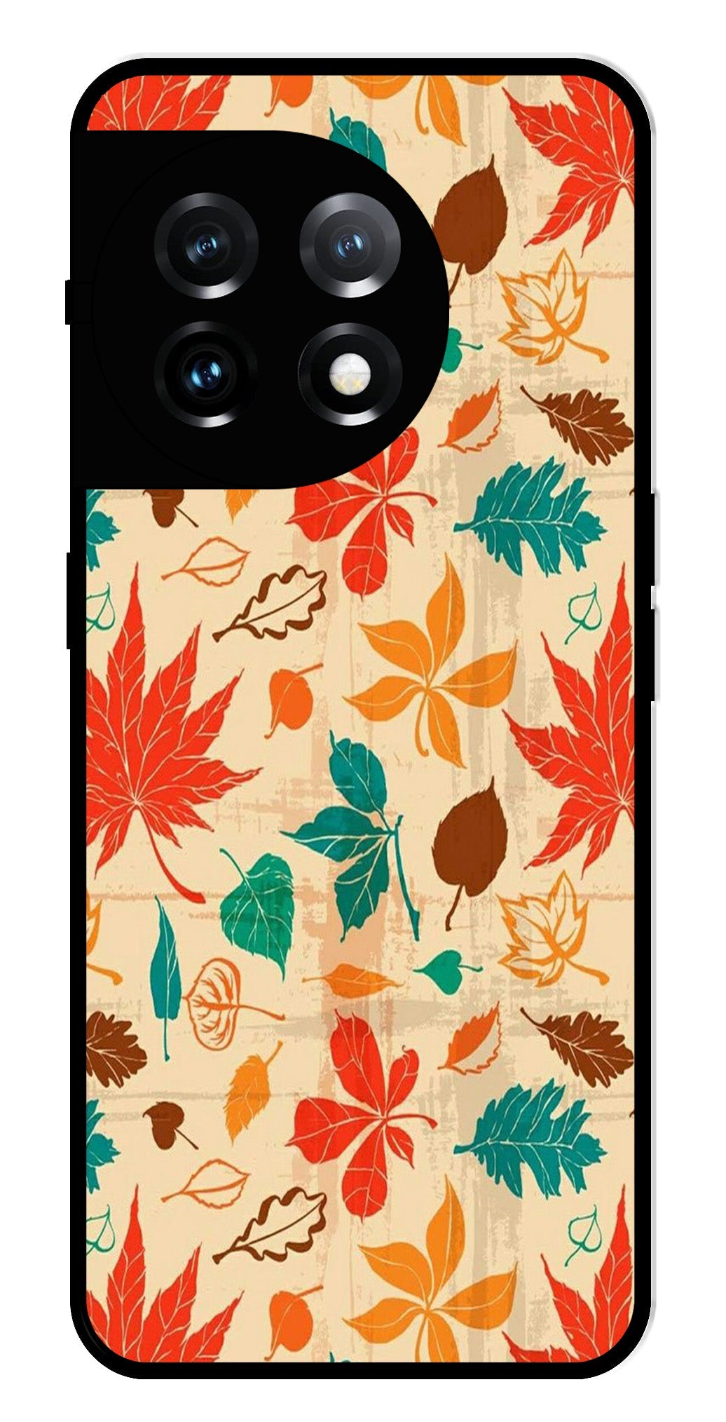 Leafs Design Metal Mobile Case for OnePlus 11 5G Metal Case Leafs Design Metal Mobile Case for OnePlus 11 5G Metal Case