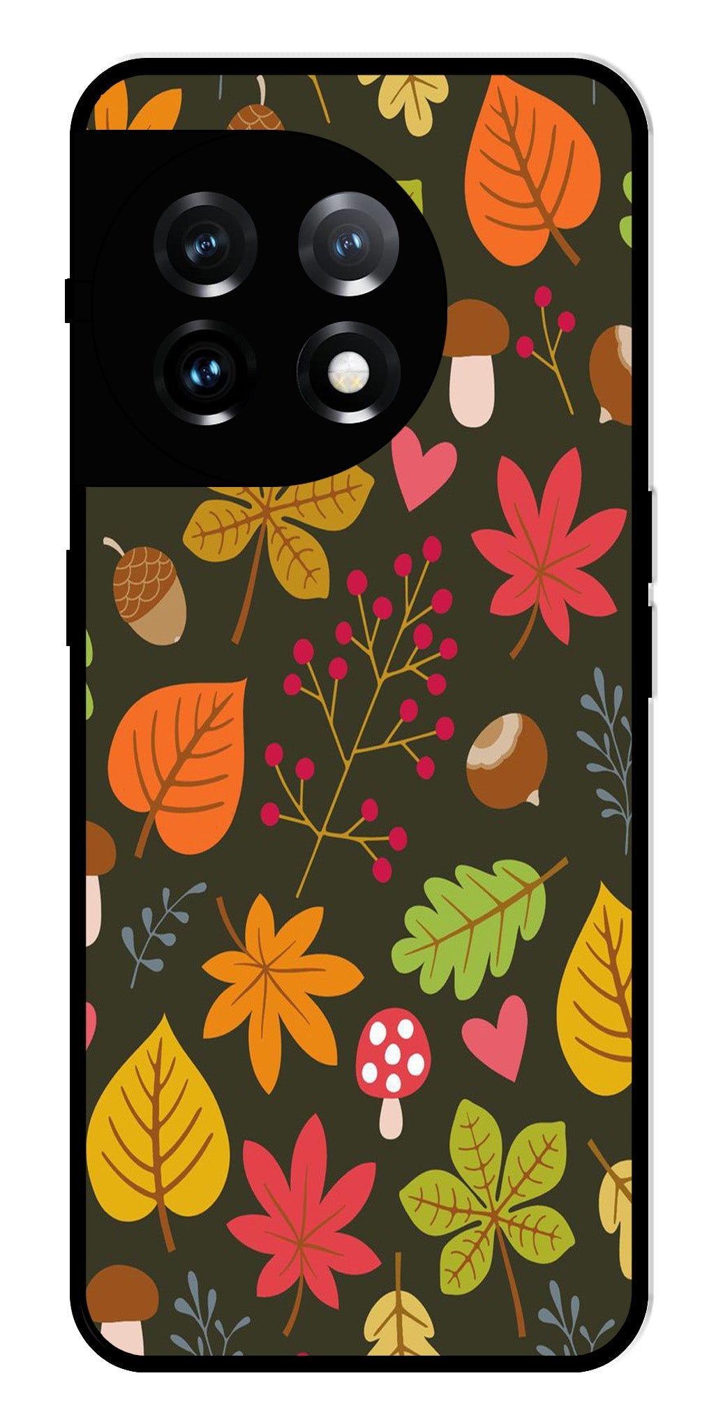 Leaves Design Metal Mobile Case for OnePlus 11R 5G Metal Case Leaves Design Metal Mobile Case for OnePlus 11R 5G Metal Case