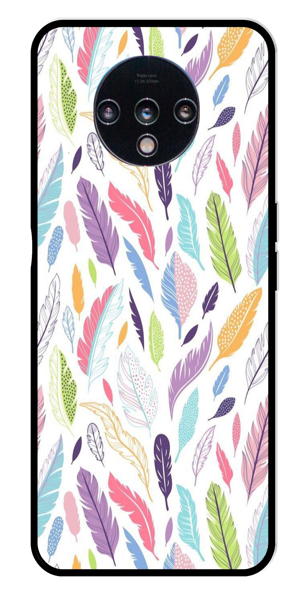 Colorful Feathers Metal Mobile Case for OnePlus 7T Colorful Feathers Metal Mobile Case for OnePlus 7T