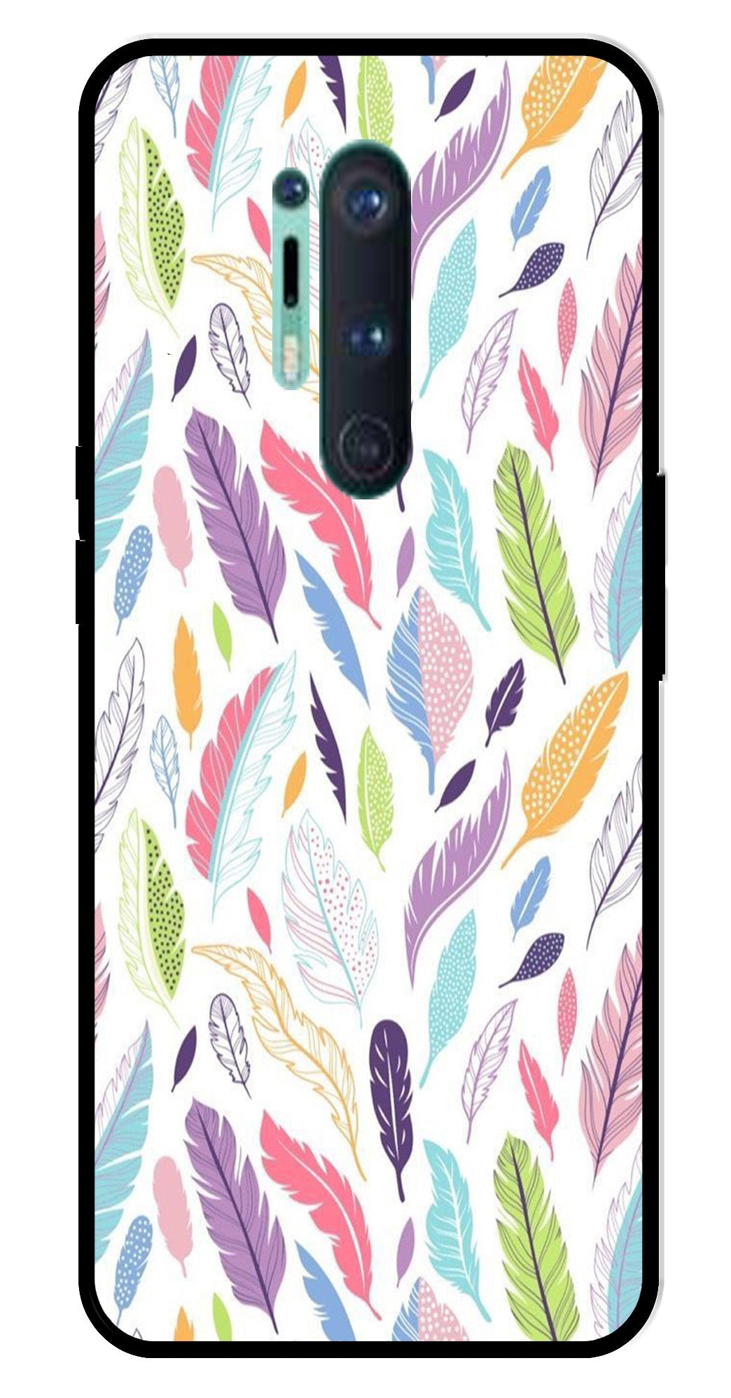 Colorful Feathers Metal Mobile Case for OnePlus 8 Pro Colorful Feathers Metal Mobile Case for OnePlus 8 Pro