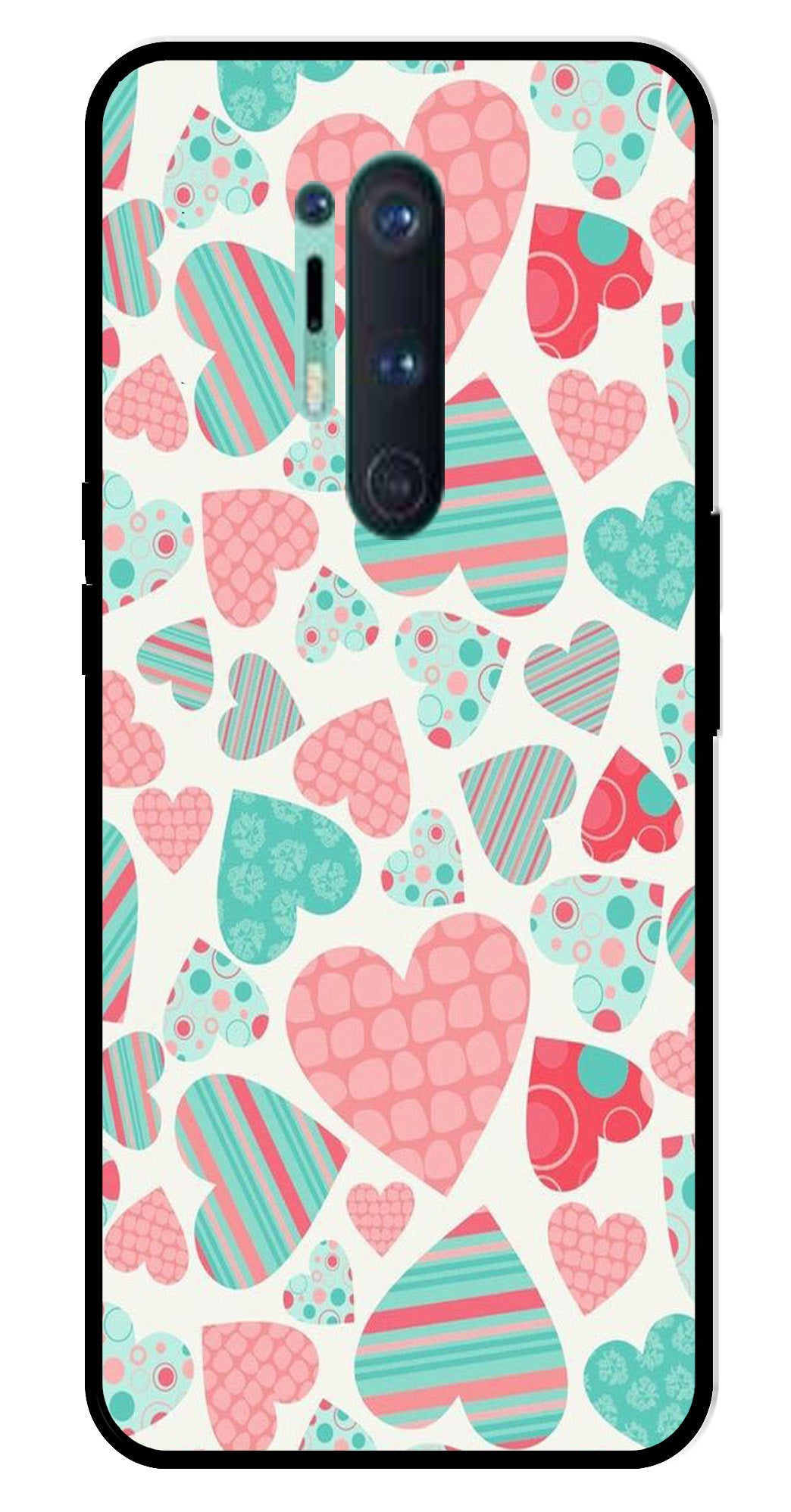 Hearts Pattern Metal Mobile Case for OnePlus 8 Pro Hearts Pattern Metal Mobile Case for OnePlus 8 Pro