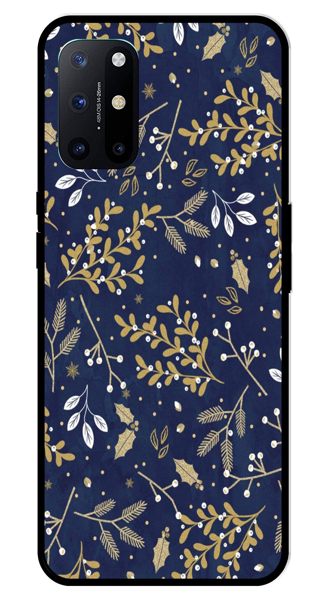Floral Pattern Metal Mobile Case for OnePlus 8T