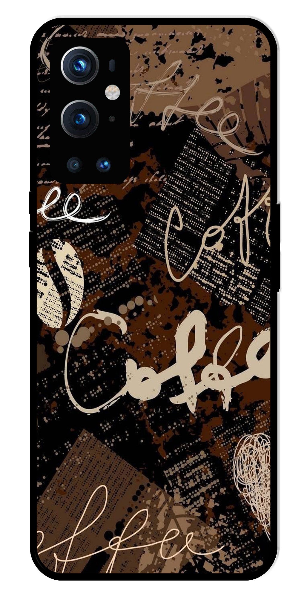 Coffee Pattern Metal Mobile Case for OnePlus 9 Pro Coffee Pattern Metal Mobile Case for OnePlus 9 Pro