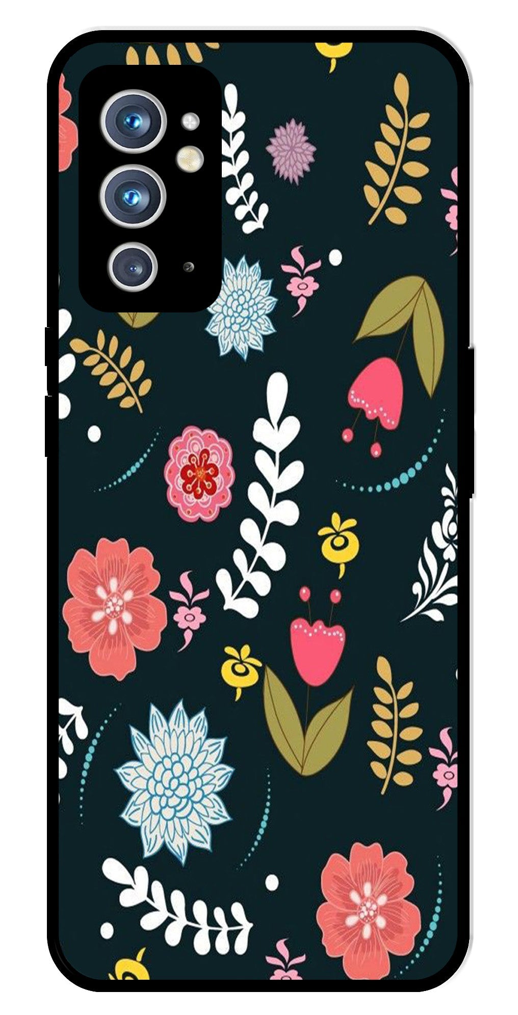 Floral Pattern2 Metal Mobile Case for OnePlus 9RT Floral Pattern2 Metal Mobile Case for OnePlus 9RT