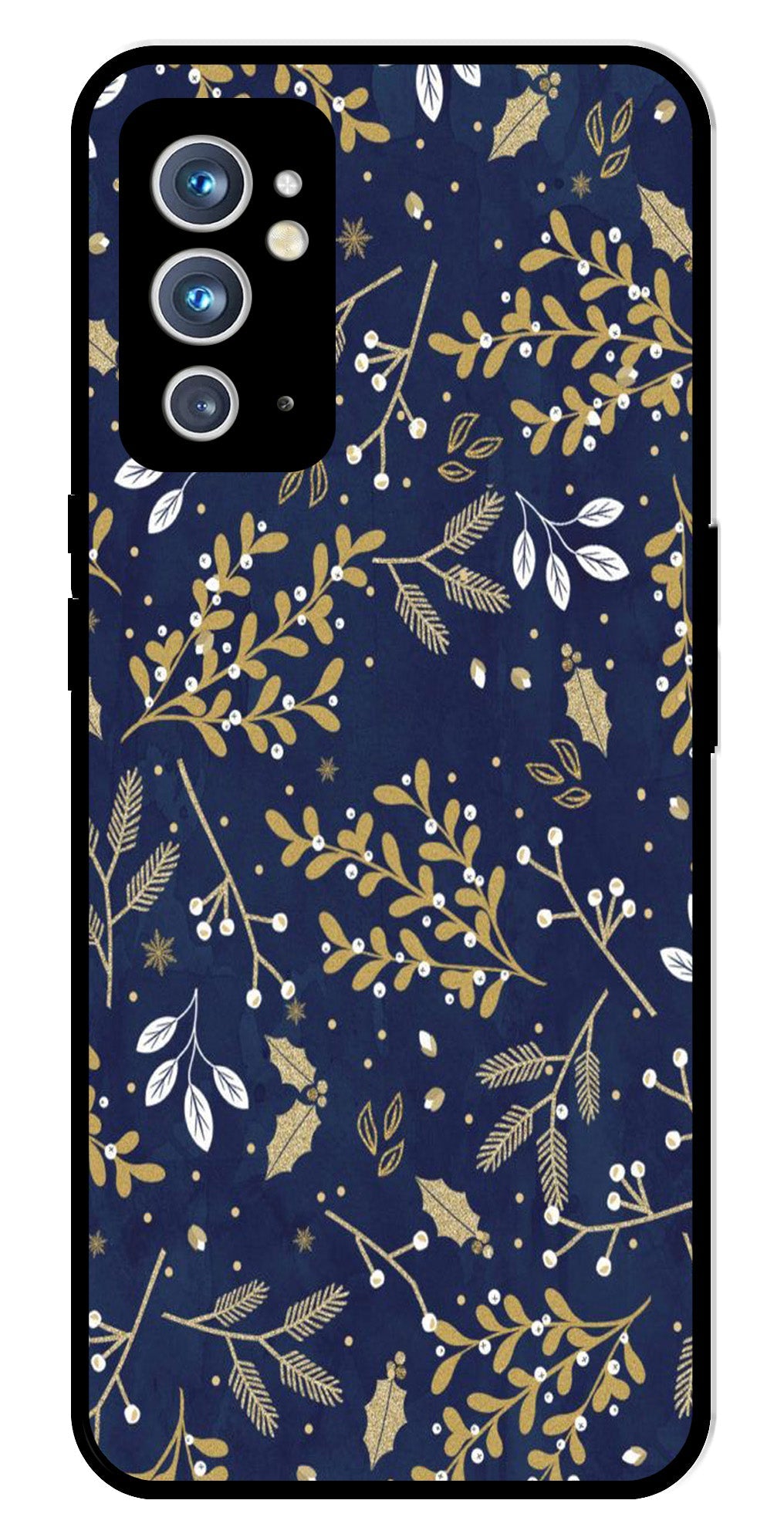 Floral Pattern Metal Mobile Case for OnePlus 9RT