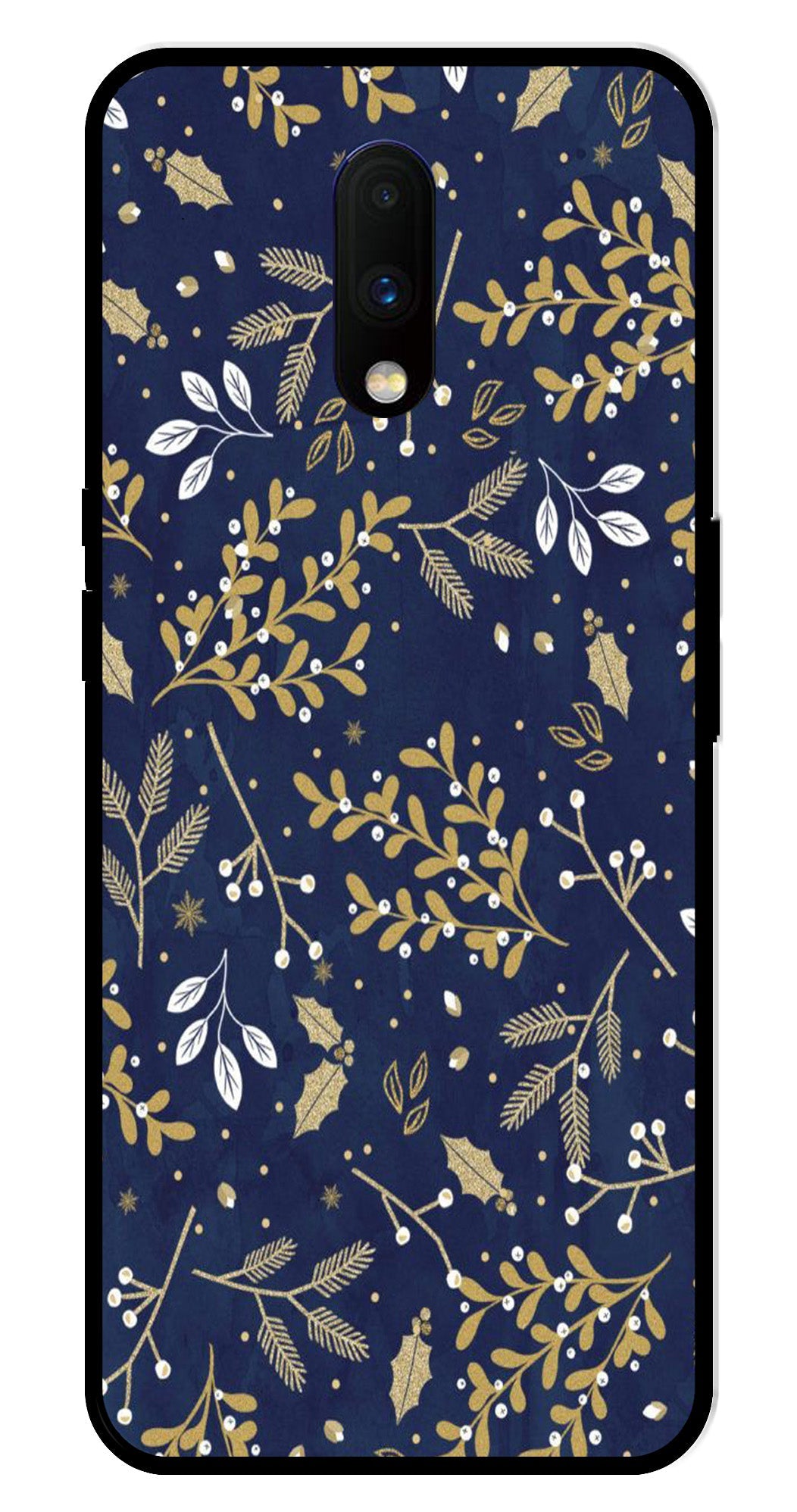 Floral Pattern Metal Mobile Case for OnePlus 7