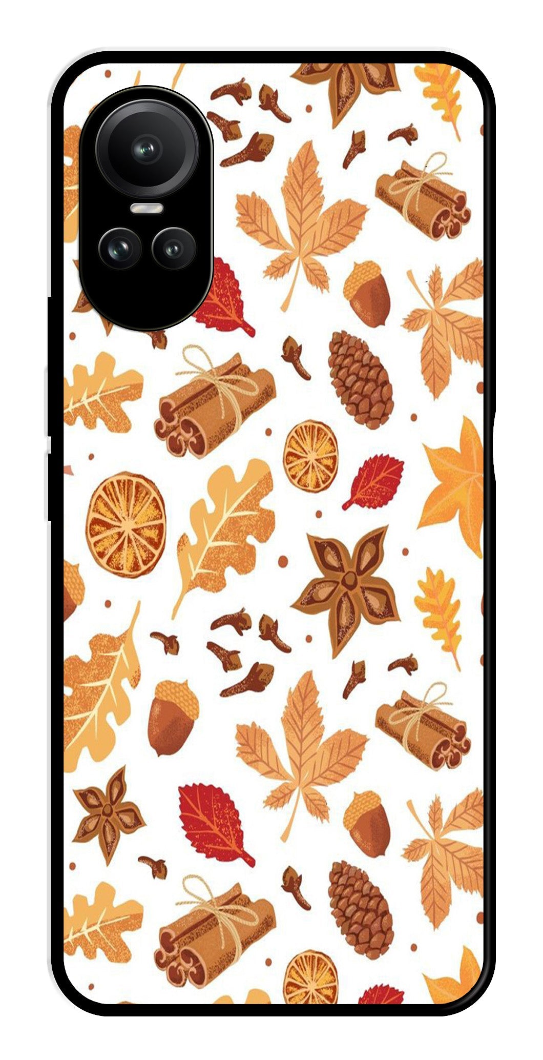 Autumn Leaf Metal Mobile Case for Oppo Reno 10 Pro 5G Autumn Leaf Metal Mobile Case for Oppo Reno 10 Pro 5G (Design No -19)