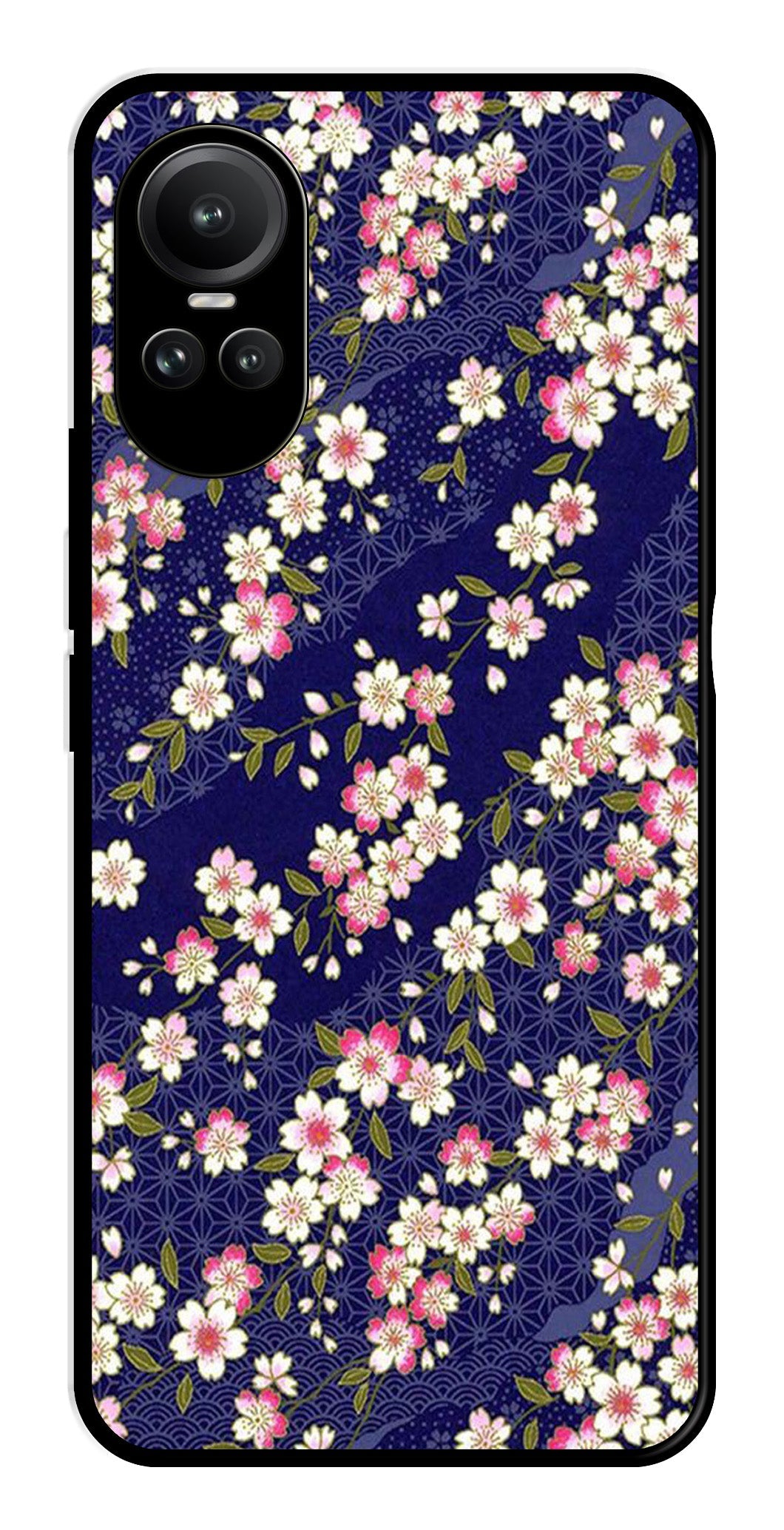 Flower Design Metal Mobile Case for Oppo Reno 10 5G Flower Design Metal Mobile Case for Oppo Reno 10 5G (Design No -25)