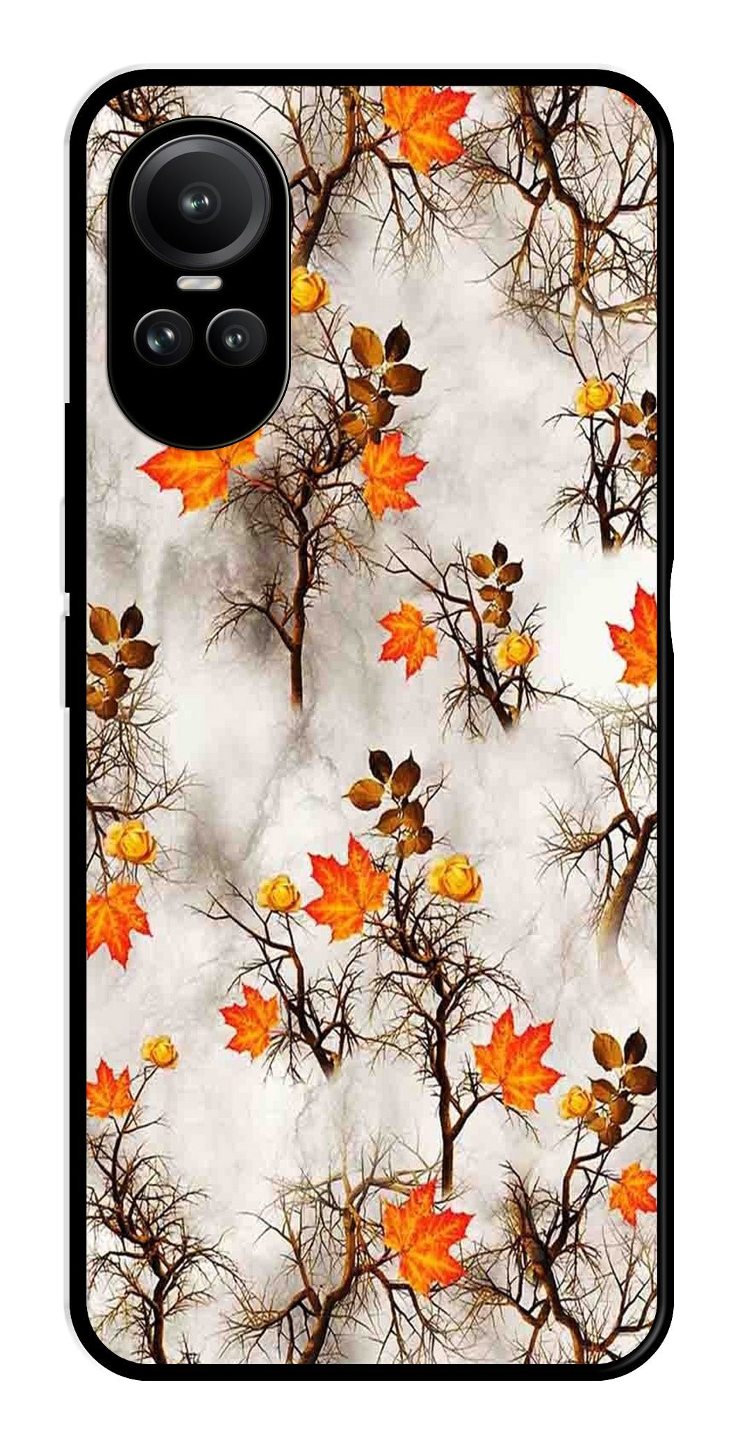 Autumn leaves Metal Mobile Case for Oppo Reno 10 5G (Design No -55)