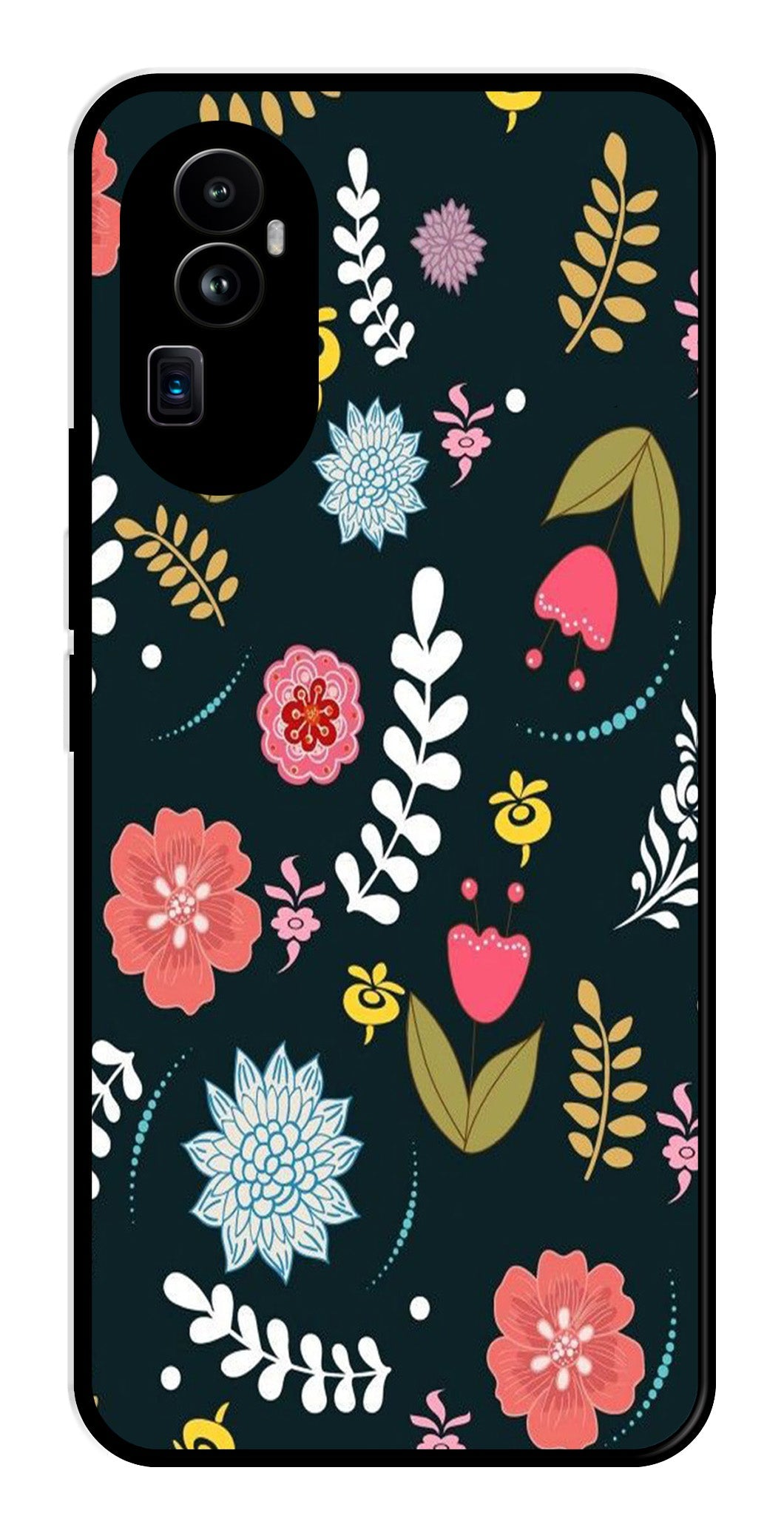 Floral Pattern2 Metal Mobile Case for Oppo Reno 10 Pro Plus 5G Floral Pattern2 Metal Mobile Case for Oppo Reno 10 Pro Plus 5G (Design No -12)