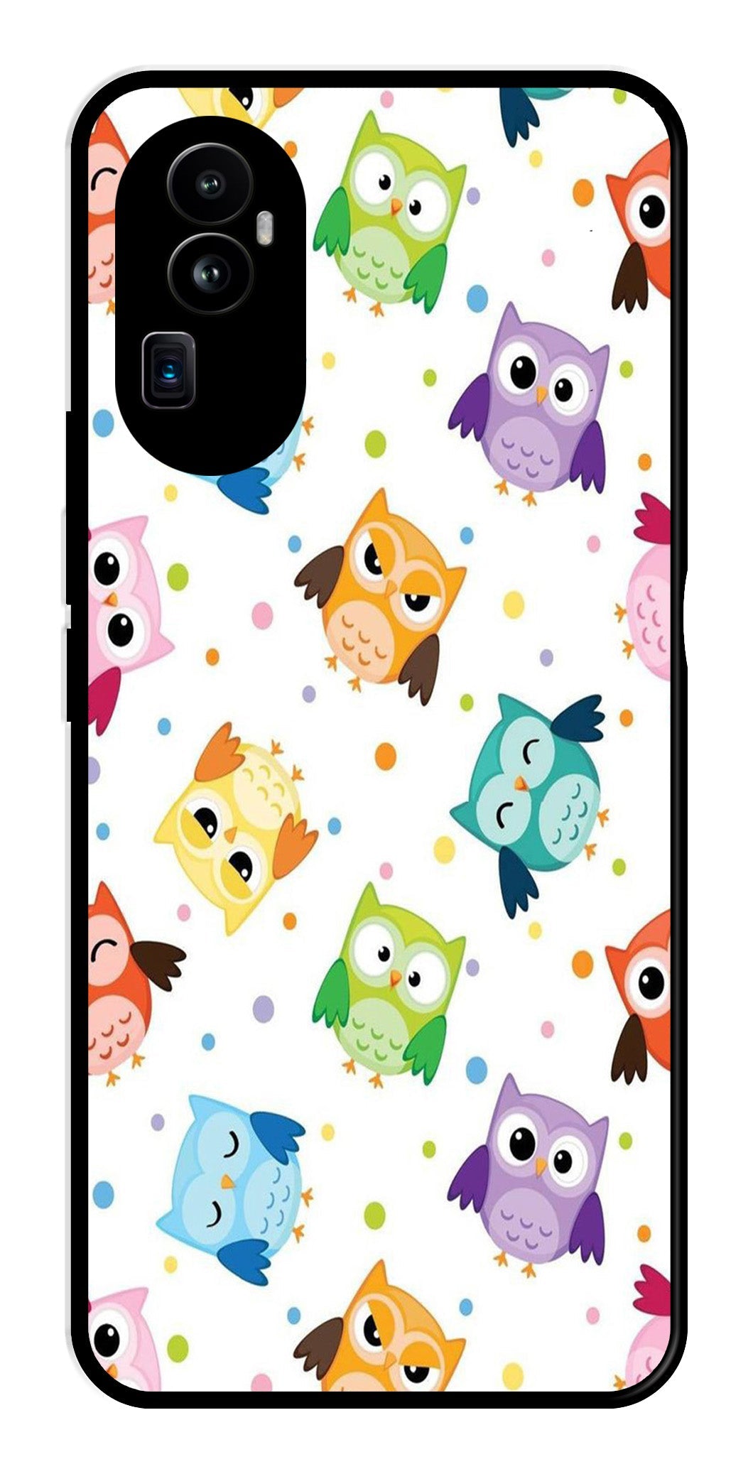Owls Pattern Metal Mobile Case for Oppo Reno 10 Pro Plus 5G Owls Pattern Metal Mobile Case for Oppo Reno 10 Pro Plus 5G (Design No -20)