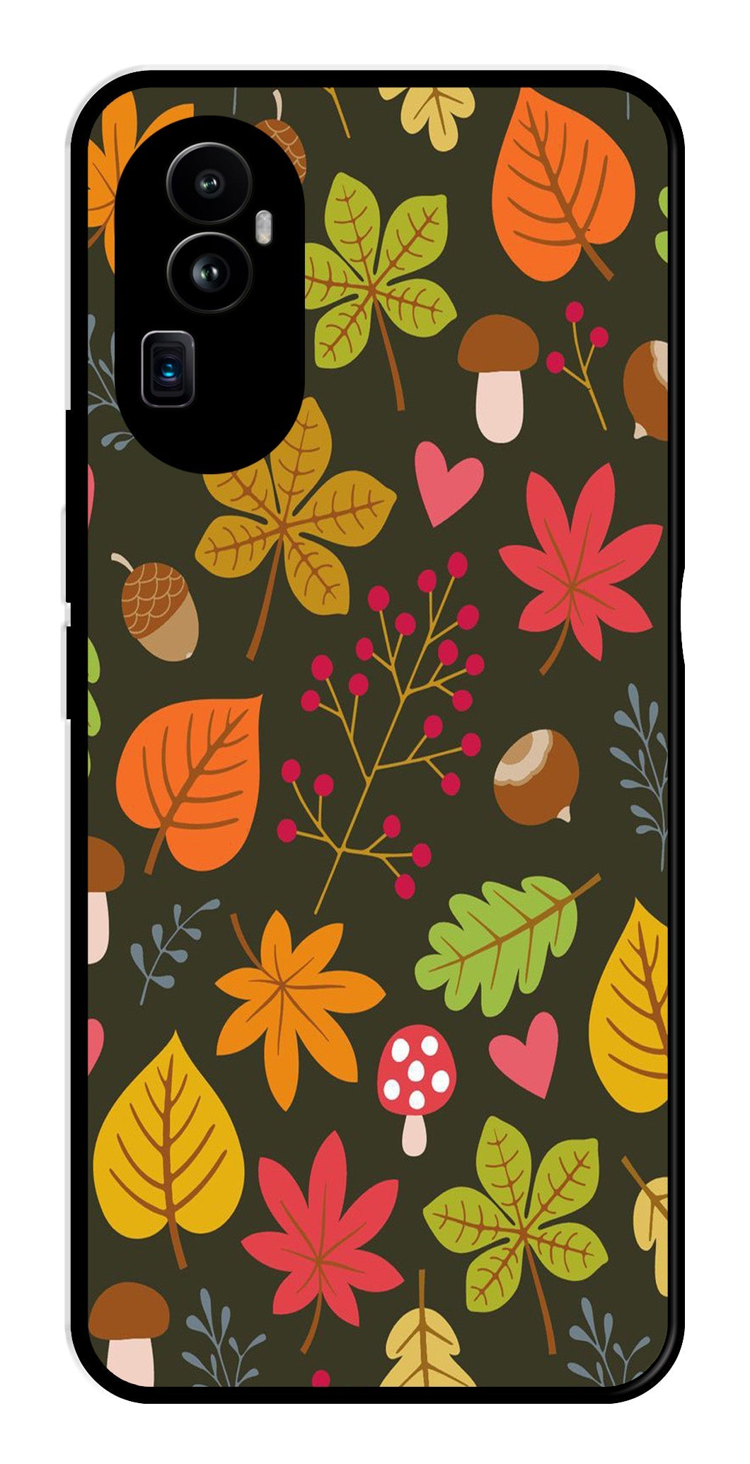 Leaves Design Metal Mobile Case for Oppo Reno 10 Pro Plus 5G (Design No -51)
