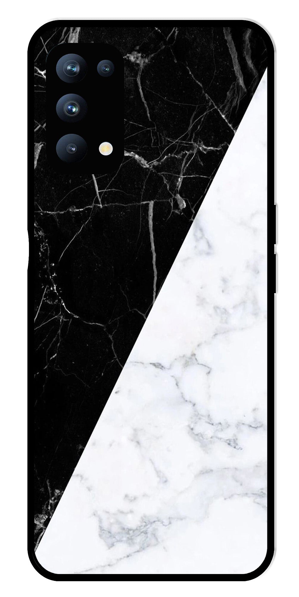Black White Marble Design Metal Mobile Case for Oppo Reno 5 Pro 5G Black White Marble Design Metal Mobile Case for Oppo Reno 5 Pro 5G (Design No -09)